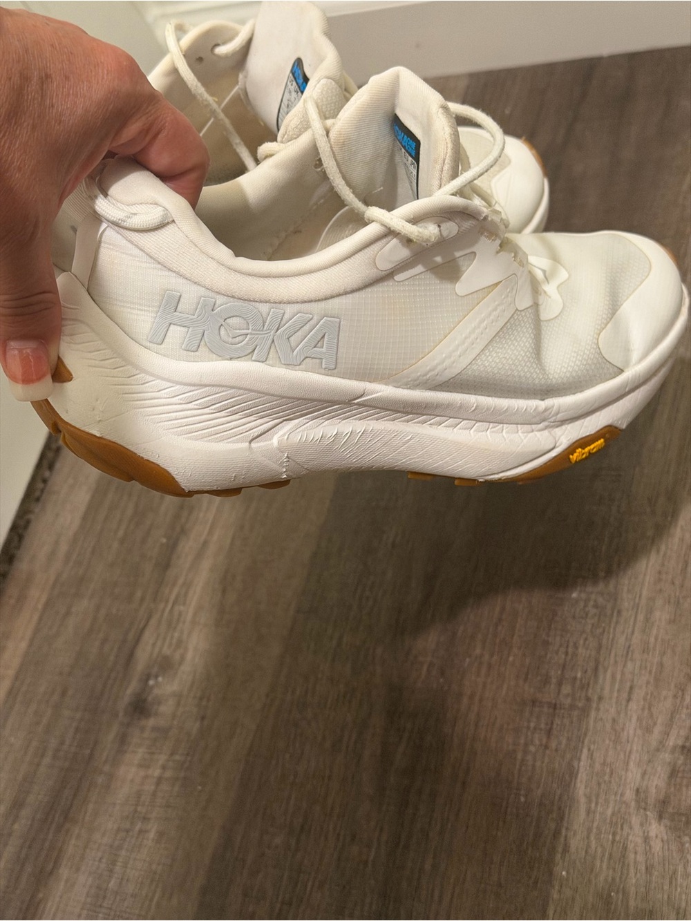 Hoka Women's White Athletic Trainer with Gum Outsole
